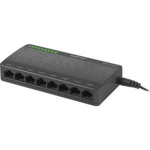 Lanberg DSP1-1008 switch de rede Não-gerido Gigabit Ethernet (10 100 1000) Preto, Cinzento