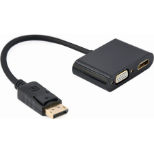 Gembird A-DPM-HDMIFVGAF-01 cabo DisplayPort 0,1 m Preto