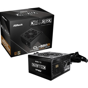 Asrock CL-550B Challenger fonte de alimentação 550 W 20+4 pin ATX ATX Preto