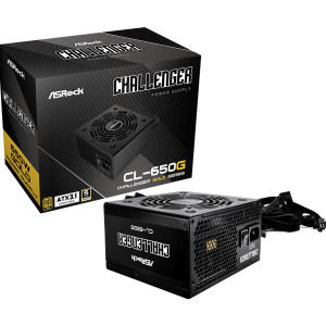 Asrock CL-650G Challenger fonte de alimentação 650 W 20+4 pin ATX ATX Preto