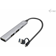 i-tec CAHUBMETALMINI4 hub de interface USB 3.2 Gen 1 (3.1 Gen 1) Type-A + Type-C 5000 Mbit s Prateado