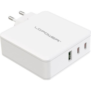 LC-Power LC-GAN-100 carregador de dispositivos móveis Universal Branco AC Carregamento rápido Interior