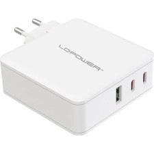 LC-Power LC-GAN-100 carregador de dispositivos móveis Universal Branco AC Carregamento rápido Interior
