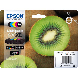 Epson Kiwi 202XL tinteiro 1 unidade(s) Original Rendimento alto (XL) Preto, Foto preto, Ciano, Magenta, Amarelo