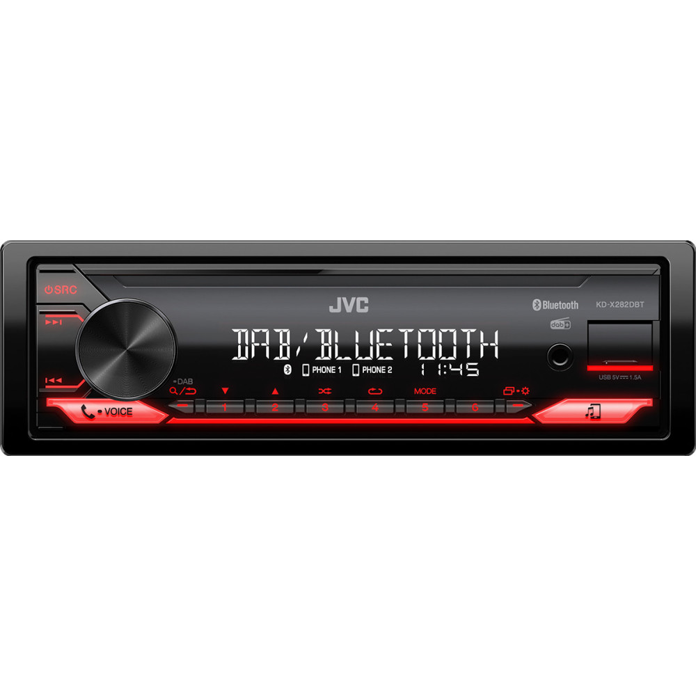 JVC KD-X282DBT recetor multimédia para automóvel Preto 200 W Bluetooth JVC KD-X282DBT recetor multimédia para automóvel Preto 200 W Bluetooth
