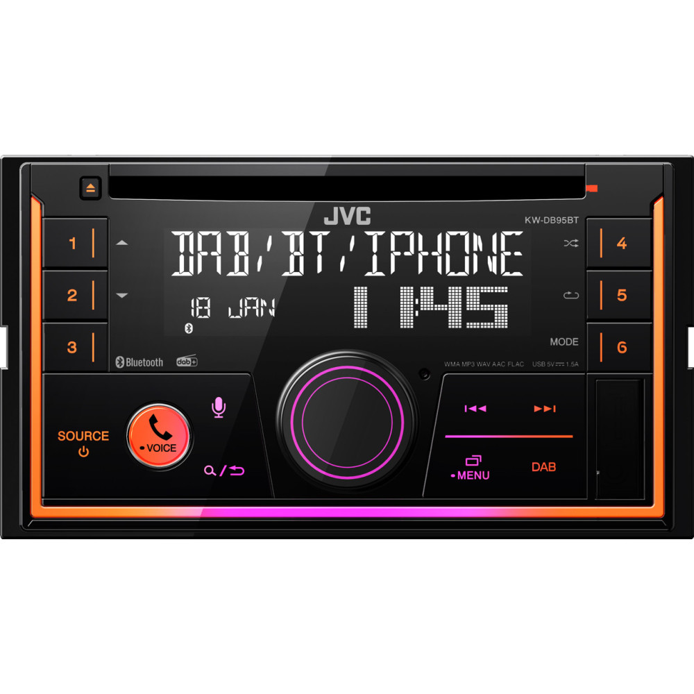 JVC KW-DB95BT Preto 200 W Bluetooth JVC KW-DB95BT Preto 200 W Bluetooth