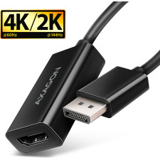 Axagon RVD-HI20N adaptador de cabo de vídeo 0,15 m DisplayPort HDMI Preto