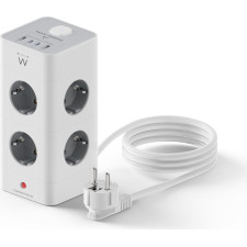Ewent EW3864 extensão elétrica 2 m 8 tomada(s) CA Interior Cinzento, Branco