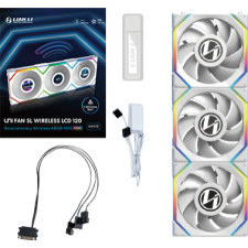Lian Li UNI FAN SL Wireless LCD 120 Caixa de computador Ventoinha 12 cm Branco 3 unidade(s)