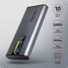 Axagon EEM2-SD2 Caixa para Discos Rígidos Compartimento SSD Cinzento M.2