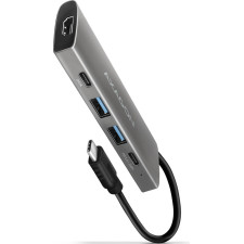 Axagon HMC-5G21 base & duplicador de portas Com fios USB 3.2 Gen 2 (3.1 Gen 2) Type-C Cinzento