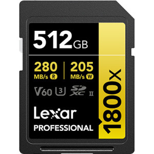 Lexar Professional 1800x 512 GB SDXC UHS-II Classe 10