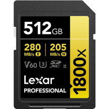 Lexar Professional 1800x 512 GB SDXC UHS-II Classe 10
