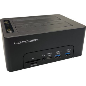 LC-Power LC-DOCK-C-MULTI-HUB Docking Station para Discos Rígidos USB 3.2 Gen 2 (3.1 Gen 2) Type-C Preto