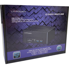 LC-Power LC-DOCK-C-MULTI-HUB Docking Station para Discos Rígidos USB 3.2 Gen 2 (3.1 Gen 2) Type-C Preto