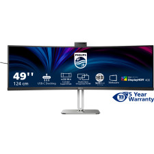 Philips 49B2U6900CH 00 monitor de ecrã 124 cm (48.8") 5120 x 1440 pixels Dual QHD LCD Preto