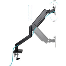TooQ DB1334TNR-B montagem e suporte para monitores 86,4 cm (34") Secretária Preto