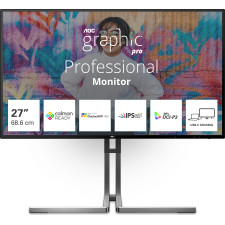 AOC U27U3CV monitor de ecrã 68,6 cm (27") 3840 x 2160 pixels 4K Ultra HD LCD Preto