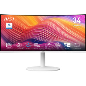 MSI Modern MD342CQPW monitor de ecrã 86,4 cm (34") 3440 x 1440 pixels UltraWide Quad HD Branco