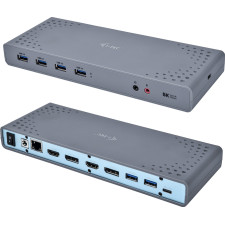 i-tec CADUAL4KDOCK base & duplicador de portas Com fios USB 3.2 Gen 1 (3.1 Gen 1) Type-C Preto, Turquesa