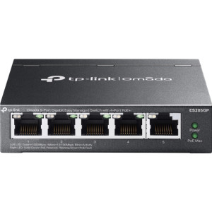 TP-Link Omada ES205G Gerido Gigabit Ethernet (10 100 1000) Power over Ethernet (PoE) Preto