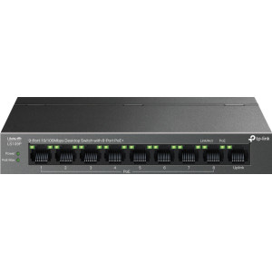 TP-Link LiteWave LS109P switch de rede Não-gerido Fast Ethernet (10 100) Power over Ethernet (PoE) Preto