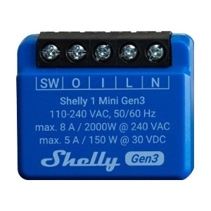 Shelly 1 Mini Gen3 Interruptor inteligente 1P Azul