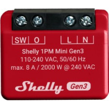 Shelly 1PM Mini Gen3 Interruptor inteligente 1P Vermelho