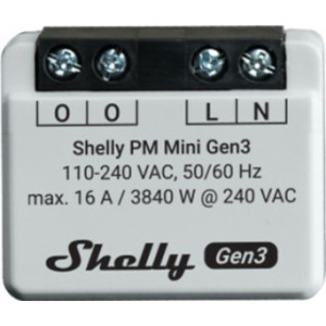 Shelly PM Mini Gen3 Interruptor inteligente 1P Cinzento