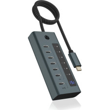 ICY BOX IB-HUB1457-C31 USB 3.2 Gen 1 (3.1 Gen 1) Type-C 10000 Mbit s Azul, Cinzento