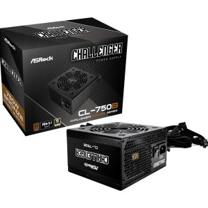 Asrock Challenger CL-750B fonte de alimentação 750 W 20+4 pin ATX ATX Preto