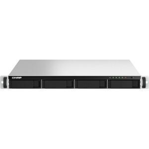 QNAP TS-464U NAS Rack (1U) Intel® Celeron® N5095 8 GB DDR4 0 TB QNAP Turbo System Alumínio, Preto