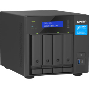 QNAP TVS-H474 NAS Tower Intel® Pentium® G7400 8 GB DDR4 0 TB QuTS hero Preto