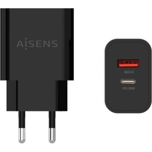 AISENS A110-0682 carregador de dispositivos móveis Câmara digital, Telemóvel, Computador portátil, Smartphone, Tablet Preto AC