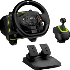 Genius SpeedMaster X2 Preto, Verde USB Volante + Pedais PC, PlayStation 4, Playstation 3, Xbox 360, Xbox One, Xbox Series X