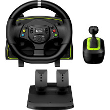 Genius SpeedMaster X2 Preto, Verde USB Volante + Pedais PC, PlayStation 4, Playstation 3, Xbox 360, Xbox One, Xbox Series X