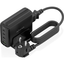 AISENS ASCH-140W4P056-BK carregador de dispositivos móveis Universal Preto AC Carregamento rápido Interior
