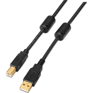 AISENS A101-0011 cabo USB USB 2.0 5 m USB A USB B Preto