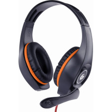 Gembird GHS-05-O auscultador Auscultadores Com fios Fita de cabeça Jogos Preto, Laranja