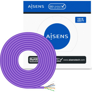 AISENS A135-0747 cabo de rede Violeta 100 m Cat6 U UTP (UTP)