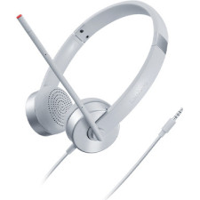 Lenovo 100 Stereo Analogue Headset Auscultadores Escritório Call center Prateado
