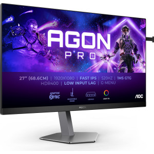 AOC G2 AG276FK monitor de ecrã 68,6 cm (27") 1920 x 1080 pixels Full HD LED Preto, Cinzento
