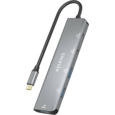 AISENS A109-0857 hub de interface USB 3.2 Gen 1 (3.1 Gen 1) Type-C 5 Mbit s Cinzento