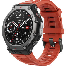 Amazfit T-Rex 3 Lava 3,81 cm (1.5") AMOLED 48.5 mm Digital 480 x 480 pixels Ecrã táctil Preto, Aço inoxidável GPS