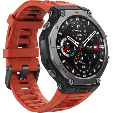 Amazfit T-Rex 3 Lava 3,81 cm (1.5") AMOLED 48.5 mm Digital 480 x 480 pixels Ecrã táctil Preto, Aço inoxidável GPS