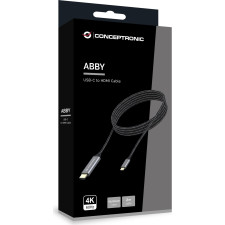 Conceptronic ABBY10G adaptador de cabo de vídeo 2 m USB Type-C HDMI Cinzento