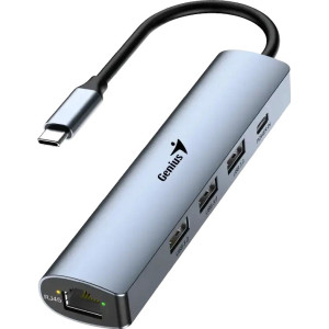 Genius UH-545 hub de interface USB Type-C 625 Mbit s Cinzento, Ferro