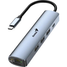 Genius UH-545 hub de interface USB Type-C 625 Mbit s Cinzento, Ferro