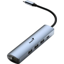 Genius UH-545 hub de interface USB Type-C 625 Mbit s Cinzento, Ferro