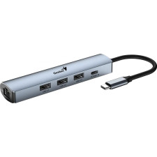 Genius UH-545 hub de interface USB Type-C 625 Mbit s Cinzento, Ferro